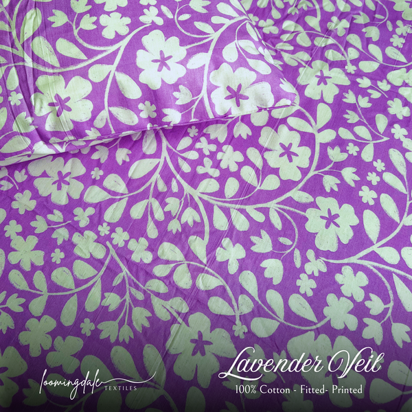 Lavender Veil 100% Cotton Fitted Bed Sheets