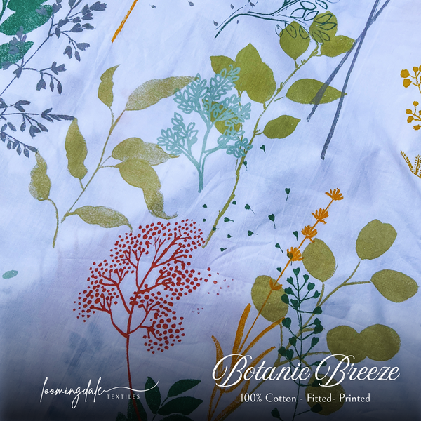 Botanic Breeze 100% Cotton Fitted Bed Sheets
