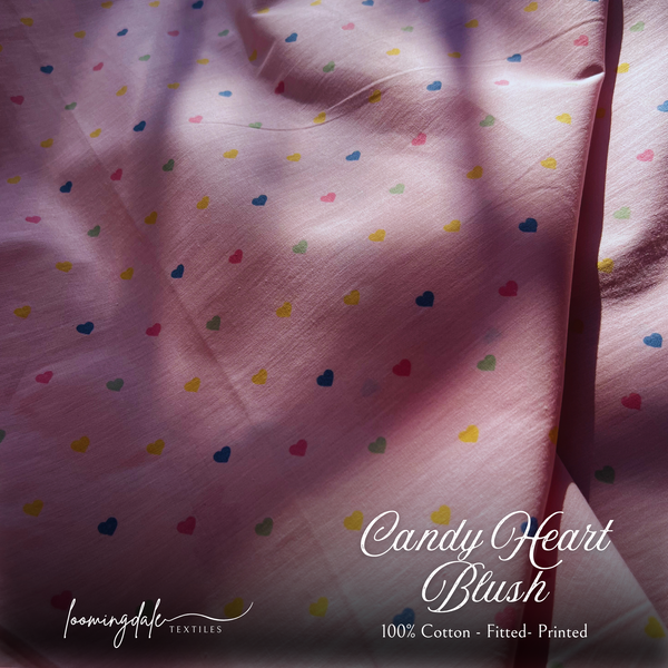 Candy Heart Blush 100% Cotton Fitted Bed Sheets