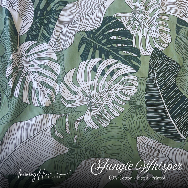 Jungle Whisper 100 % Cotton Fitted Bed Sheets
