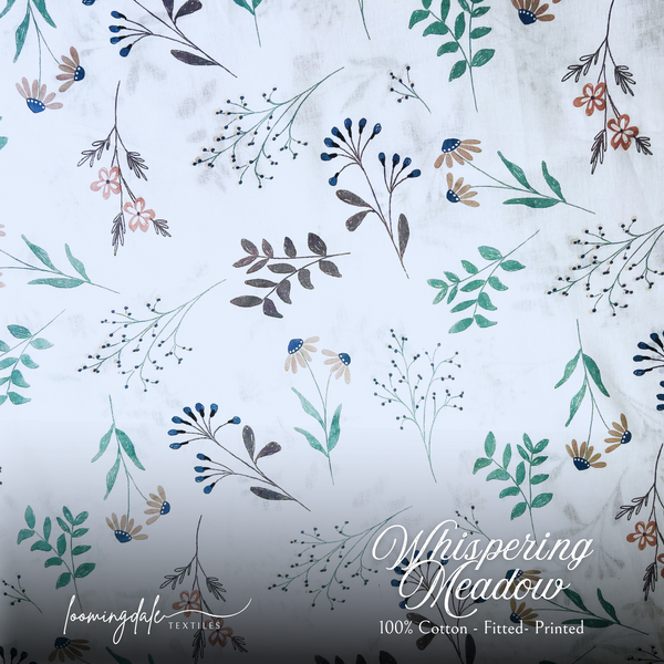 Whispering Meadow 100% Cotton Fitted Bed Sheets