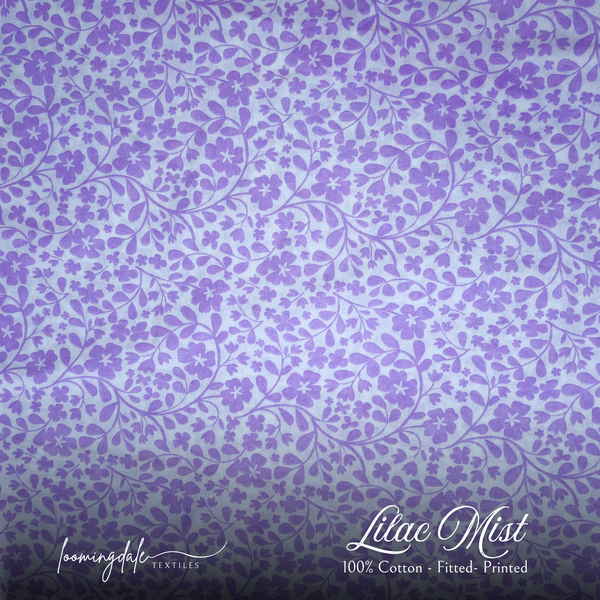 Lilac Mist 100% Cotton Fitted Bed Sheets