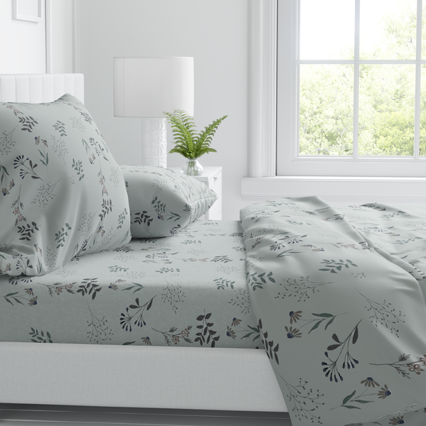 Whispering Meadow 100% Cotton Fitted Bed Sheets