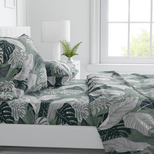 Jungle Whisper 100 % Cotton Fitted Bed Sheets