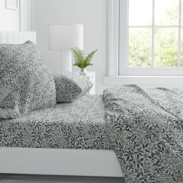 Everleaf Black 100% Cotton Fitted Bed Sheets