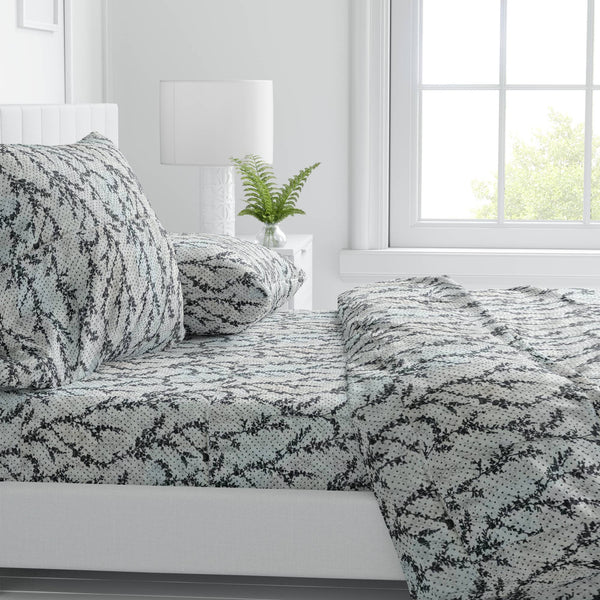 Frosted Branches 100% Cotton Fitted Bedsheet