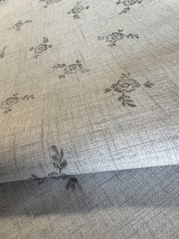 Vintage Bloom Grey 100% Cotton Fitted Bed Sheets