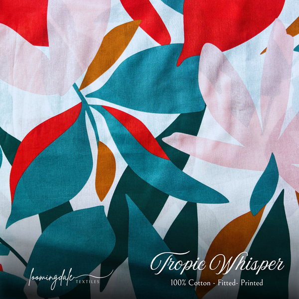 Tropic Whisper 100% Cotton Fitted Bed Sheets