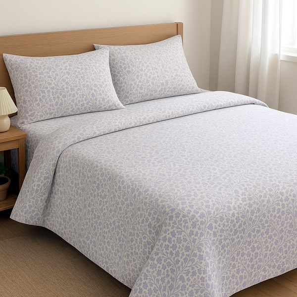 Lilac Mist 100% Cotton Fitted Bed Sheets